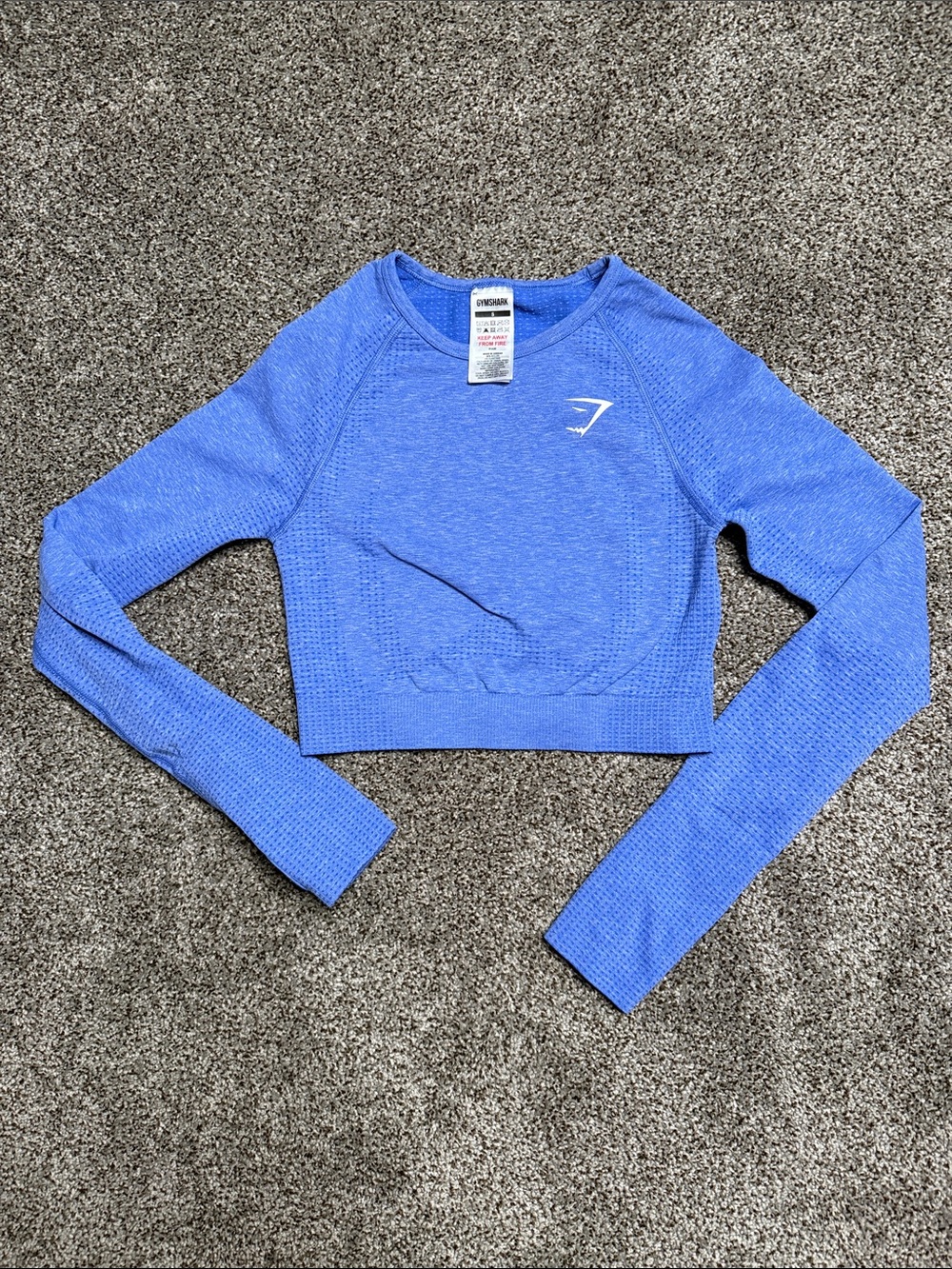 Gymshark Periwinkle Blue Seamless Cropped Long Sleeve Top
